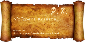 Pöpperl Kriszta névjegykártya